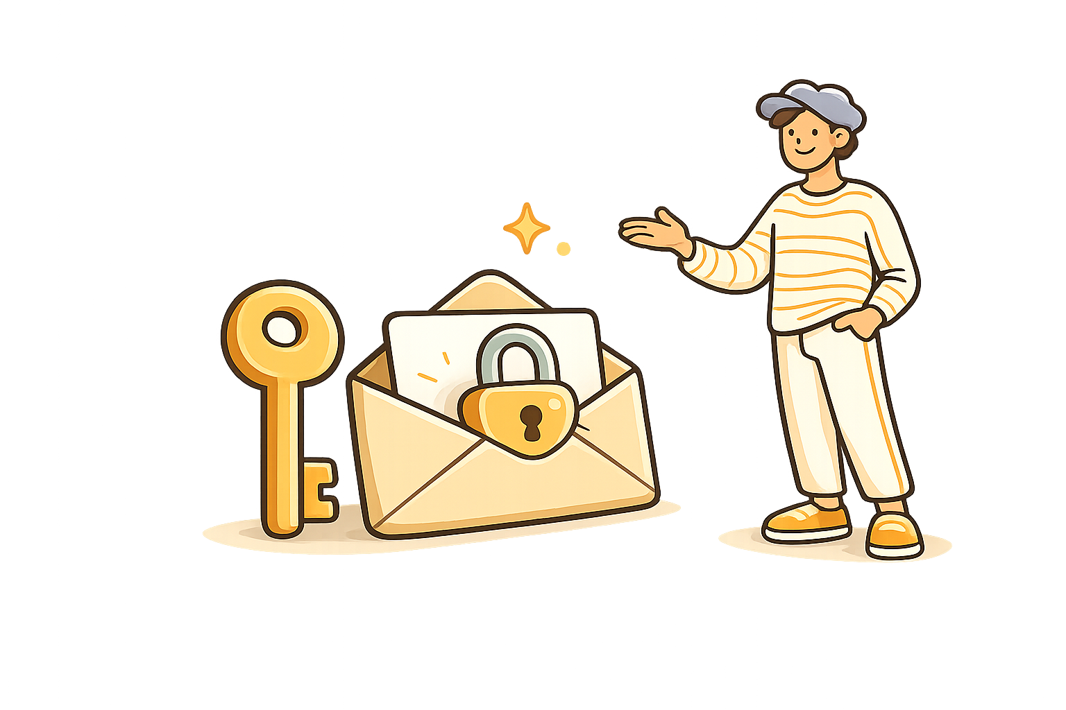 A key and a locked envelope — reset your Chat @ B2 Media password